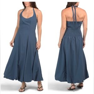 YOUNG FABULOUS & BROKE Akemi Halter Bubble Hem Midi dress